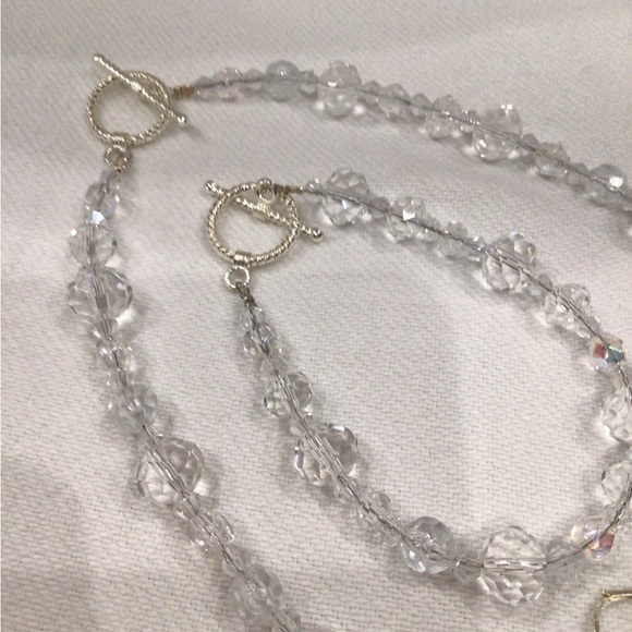 Elegant Handmade Crystal Beaded Necklace, Bracelet, Earring Set - Picture 7 of 7